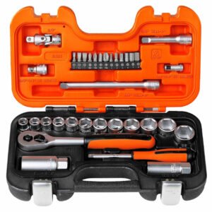 Bahco 34 Piece 3/8" Sq. Sockets & 1/4" Hex Driver Set