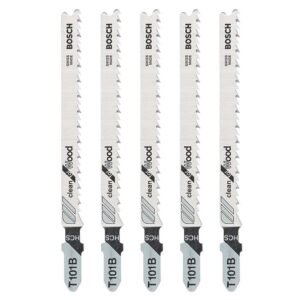 Bosch T 101 B Clean Cut for Wood HCS Jigsaw Blades - Pack of 5