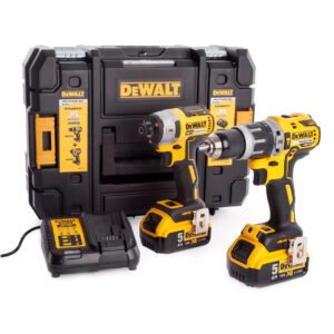 Dewalt DCK266P2T 2 Piece 18V XR Brushless Power Tool Kit, 2x 5.0Ah Batteries, Charger & TSTAK Case