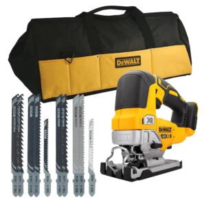 Dewalt DCS334N 18V XR Brushless Jigsaw - Body, 10x Jigsaw Blades & Duffel Bag