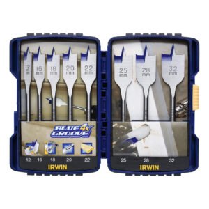 Irwin 8 Piece Blue Groove 4X Flat Bit Set