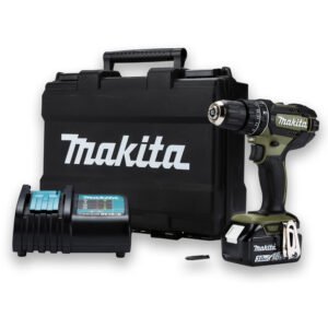 "Makita DHP482SFO 18V LXT Combi Drill Limited Edition ""Outdoor Range: Green"", with 1x 3.0Ah Battery, Charger & Case"