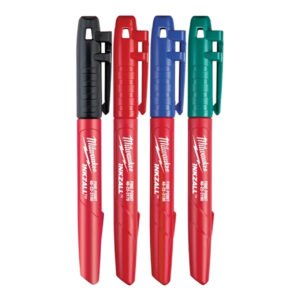 Milwaukee INKZALL Fine Point Colour Marker - Pack of 4