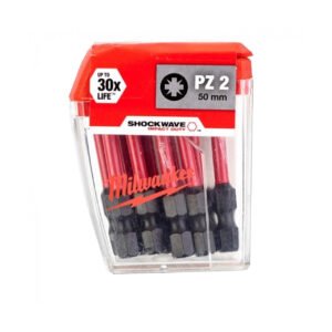 Milwaukee SHOCKWAVE PZ2 50mm Impact Screwdriver Bit Box - Pack of 10