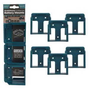 StealthMounts BLUE Battery Mounts for Makita 18V LXT Batteries - Pack of 6